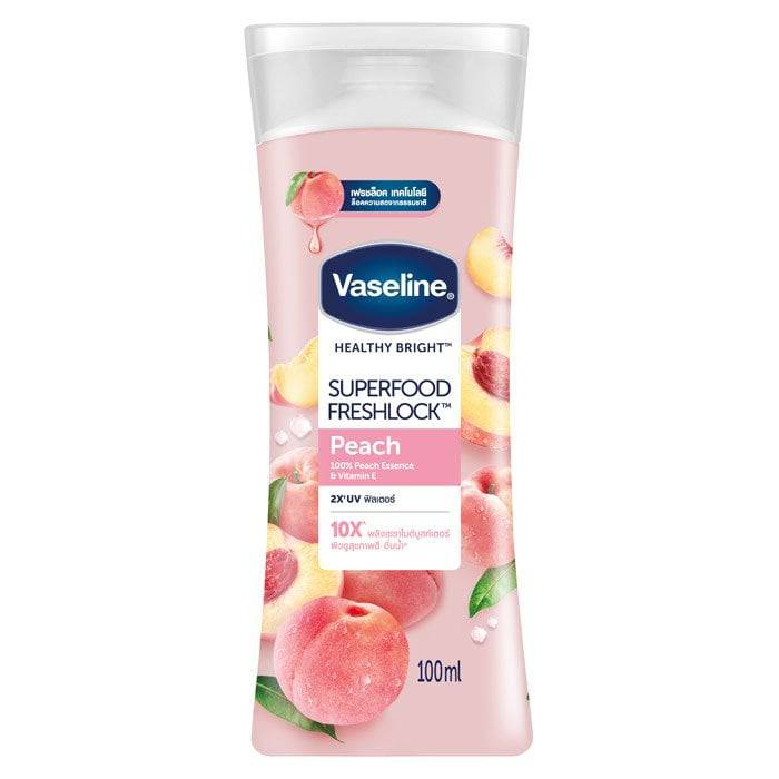 Vaseline Healthy Bright Superfood Freshlook Peach Body Lotion 100 ml.